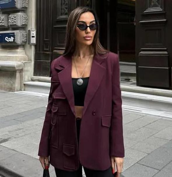 Burgundy tailoring look from the Rhyme & Hype 2026 lookbook